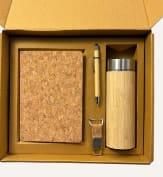 Cork Diary, Bamboo Bottle, Pen & Keychain