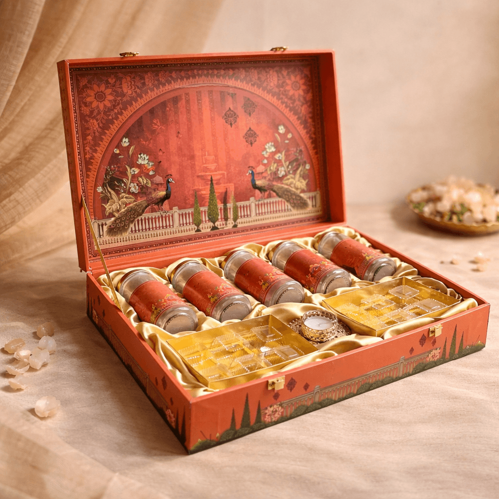 Luxury wedding hamper by Sutra Gifting